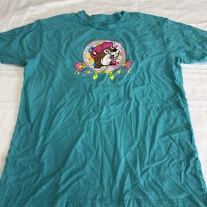 Bucees Womens Turquoise Beaver Graphic T Shirt Enjoy Every Moment Size Medium